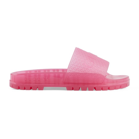 New Gucci X ADIDAS WOMEN'S RUBBER SLIDE SANDAL IN PINK, size 39 - Picture 1 of 7